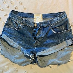 One-teaspoon medium-washed denim shorts